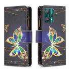 For OPPO Realme 9 Pro Colored Drawing Pattern Zipper Horizontal Flip Leather Phone Case with Holder & Card Slots & Wallet(Big Butterfly) - 1