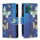 For OPPO Realme 9 Pro Colored Drawing Pattern Zipper Horizontal Flip Leather Phone Case with Holder & Card Slots & Wallet(Gold Butterfly) - 1