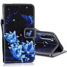 For Xiaomi Redmi Note 8 Horizontal Flip Leather Case with Holder & Card Slots & Wallet(Blue Butterfly Flower) - 1