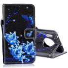 For Huawei Mate 30 Horizontal Flip Leather Case with Holder & Card Slots & Wallet(Blue Butterfly Flower) - 1