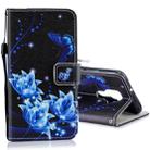 For Huawei Nova 5i Pro Horizontal Flip Leather Case with Holder & Card Slots & Wallet(Blue Butterfly Flower) - 1