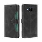 For Nokia C20 Plus Skin Feel Straw Hat Magnetic Buckle Leather Phone Case(Black) - 1