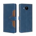 For Nokia C20 Plus Skin Feel Straw Hat Magnetic Buckle Leather Phone Case(Blue) - 1