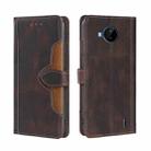 For Nokia C20 Plus Skin Feel Straw Hat Magnetic Buckle Leather Phone Case(Brown) - 1