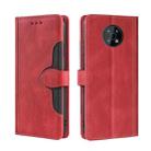 For Nokia G50 Skin Feel Straw Hat Magnetic Buckle Leather Phone Case(Red) - 1