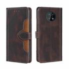 For Nokia G50 Skin Feel Straw Hat Magnetic Buckle Leather Phone Case(Brown) - 1