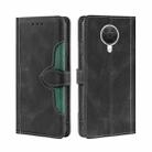 For Nokia 6.3 / G20 Skin Feel Straw Hat Magnetic Buckle Leather Phone Case(Black) - 1