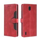 For Nokia C01 Plus / C1 2nd Editon Skin Feel Straw Hat Magnetic Buckle Leather Phone Case(Red) - 1