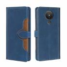 For Nokia 1.4 Skin Feel Straw Hat Magnetic Buckle Leather Phone Case(Blue) - 1