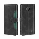 For Nokia C10 / C20 Skin Feel Straw Hat Magnetic Buckle Leather Phone Case(Black) - 1