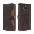 For Nokia C10 / C20 Skin Feel Straw Hat Magnetic Buckle Leather Phone Case(Brown) - 1
