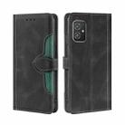 For Asus ZenFone8 ZS590KS Skin Feel Straw Hat Magnetic Buckle Leather Phone Case(Black) - 1