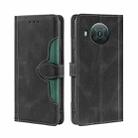 For Nokia X10 / X20 Skin Feel Straw Hat Magnetic Buckle Leather Phone Case(Black) - 1