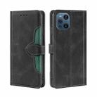 For OPPO Find X3 / X3 Pro Skin Feel Straw Hat Magnetic Buckle Leather Phone Case(Black) - 1