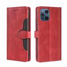 For OPPO Find X3 / X3 Pro Skin Feel Straw Hat Magnetic Buckle Leather Phone Case(Red) - 1