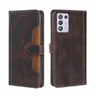 For OPPO K9s / Realme Q3s Skin Feel Straw Hat Magnetic Buckle Leather Phone Case(Brown) - 1