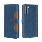 For OPPO Reno3 A JP Version Skin Feel Straw Hat Magnetic Buckle Leather Phone Case(Blue) - 1