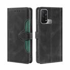 For OPPO Reno5 A Skin Feel Straw Hat Magnetic Buckle Leather Phone Case(Black) - 1