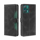 For OPPO Realme 9 Pro Skin Feel Straw Hat Magnetic Buckle Leather Phone Case(Black) - 1