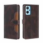 For OPPO Realme 9i / A36&#160;4G /A96&#160;4G /K10&#160;4G /A76&#160;4G Skin Feel Straw Hat Magnetic Buckle Leather Phone Case(Brown) - 1