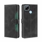 For OPPO Realme C12 / Narzo 20 Skin Feel Straw Hat Magnetic Buckle Leather Phone Case(Black) - 1