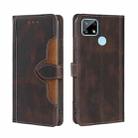 For OPPO Realme C12 / Narzo 20 Skin Feel Straw Hat Magnetic Buckle Leather Phone Case(Brown) - 1