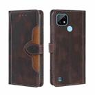 For OPPO Realme C21 Skin Feel Straw Hat Magnetic Buckle Leather Phone Case(Brown) - 1