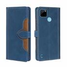 For OPPO Realme C21Y Skin Feel Straw Hat Magnetic Buckle Leather Phone Case(Blue) - 1