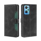 For OPPO Realme GT Neo2 5G Skin Feel Straw Hat Magnetic Buckle Leather Phone Case(Black) - 1