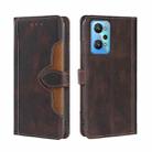 For OPPO Realme GT Neo2 5G Skin Feel Straw Hat Magnetic Buckle Leather Phone Case(Brown) - 1