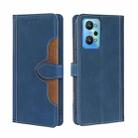 For OPPO Realme GT Neo2 5G Skin Feel Straw Hat Magnetic Buckle Leather Phone Case(Blue) - 1