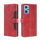 For OPPO Realme GT Neo2 5G Skin Feel Straw Hat Magnetic Buckle Leather Phone Case(Red) - 1