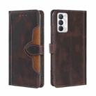 For OPPO Realme GT Master / Q3 Pro Skin Feel Straw Hat Magnetic Buckle Leather Phone Case(Brown) - 1