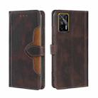 For OPPO Realme GT / Q3 Pro 5G Skin Feel Straw Hat Magnetic Buckle Leather Phone Case(Brown) - 1