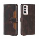 For OPPO Realme GT Explorer Master Skin Feel Straw Hat Magnetic Buckle Leather Phone Case(Brown) - 1
