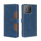 For OPPO Realme Narzo 50A Skin Feel Straw Hat Magnetic Buckle Leather Phone Case(Blue) - 1