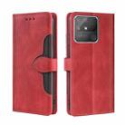 For OPPO Realme Narzo 50A Skin Feel Straw Hat Magnetic Buckle Leather Phone Case(Red) - 1