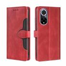 For Huawei nova 9 Skin Feel Straw Hat Magnetic Buckle Leather Phone Case(Red) - 1