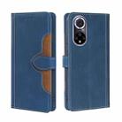 For Huawei nova 9 Skin Feel Straw Hat Magnetic Buckle Leather Phone Case(Blue) - 1