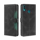 For Huawei Y9 2019 / Enjoy 9 Plus Skin Feel Straw Hat Magnetic Buckle Leather Phone Case(Black) - 1