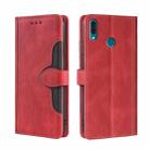For Huawei Y9 2019 / Enjoy 9 Plus Skin Feel Straw Hat Magnetic Buckle Leather Phone Case(Red) - 1