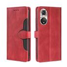 For Honor 50 Pro Skin Feel Straw Hat Magnetic Buckle Leather Phone Case(Red) - 1