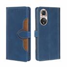 For Honor 50 Pro Skin Feel Straw Hat Magnetic Buckle Leather Phone Case(Blue) - 1