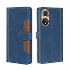 For Honor 50 Skin Feel Straw Hat Magnetic Buckle Leather Phone Case(Blue) - 1