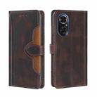 For Honor 50 SE Skin Feel Straw Hat Magnetic Buckle Leather Phone Case(Brown) - 1