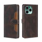 For Honor 60 SE Skin Feel Straw Hat Magnetic Buckle Leather Phone Case(Brown) - 1