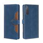 For Sony Xperia 5 II Skin Feel Straw Hat Magnetic Buckle Leather Phone Case(Blue) - 1
