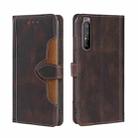 For Sony Xperia 1 II Skin Feel Straw Hat Magnetic Buckle Leather Phone Case(Brown) - 1