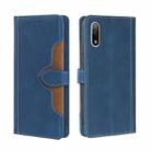 For Sony Xperia Ace II Skin Feel Straw Hat Magnetic Buckle Leather Phone Case(Blue) - 1