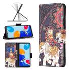 For Xiaomi Redmi Note 11 International Version Colored Drawing Leather Phone Case(Flowers Elephant) - 1